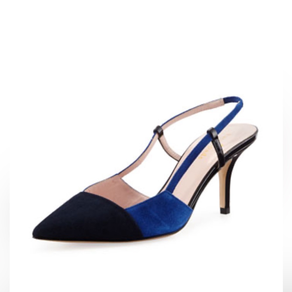 Kate Spade Jupiter Twi-Toned Slingback Pump, Navy/Cobalt Sz.9 1/2